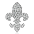 Crystal Fleur De Lis Brooch in Silver or Gold Tone Finish view 1
