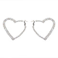 Oversized Crystal Heart Outline Hoop Earrings Fashion Jewelry Accessories view 5
