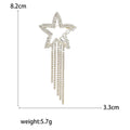 Crystal Star Brooch with Cascading Rhinestone Tassels view 5