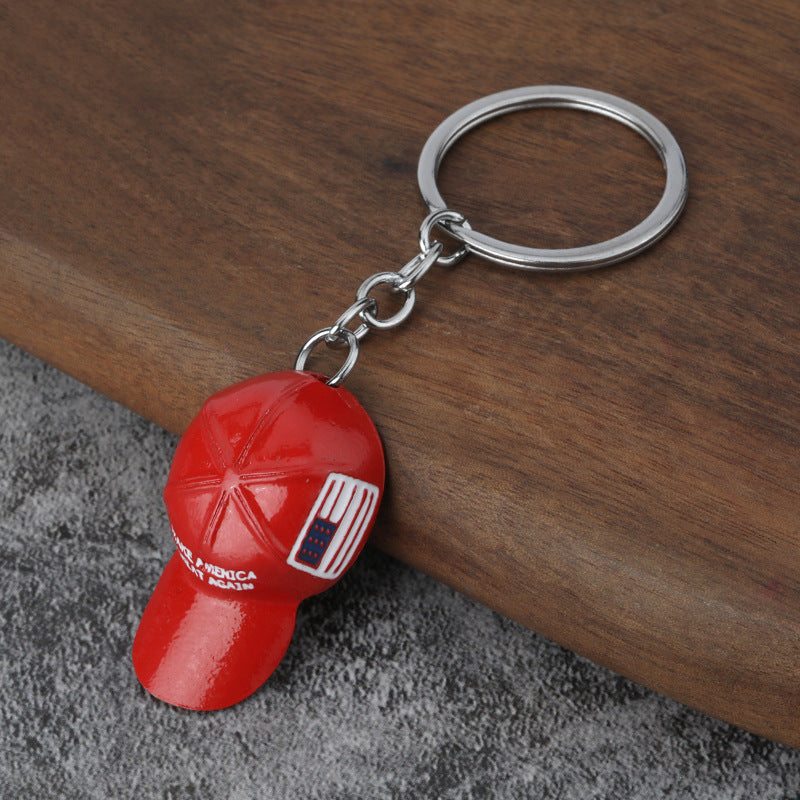 Red Hat Metal Keychain Fashion Gift Accessory for Men