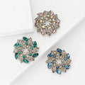Crystal Star Flower Wreath Brooch in Three Jewel Colors view 1