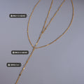 Double Layer Y Lariat Side Chain Necklace Long Tassel view 2