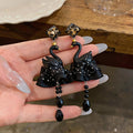 Swan and Teardrop Stud Earrings in Four Monochrome Styles view 7
