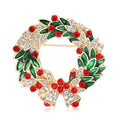 Christmas Wreath Bow Brooch with Polished Metal and Decorative Accents view 1