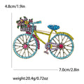 Crystal Bicycle Brooch In Blue Or Pink With Polished Metal Detail view 6