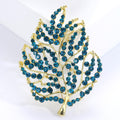 Crystal Leaf Brooch Decorative Metal Pin For Jackets And Lapels view 3