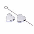 Smooth Heart Metal Beads in 2 Metal Finishes for Jewelry Making view 4