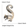 Enamel Rhinestone Squirrel Brooch Gold Tone Animal Pin view 6