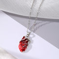 Silver Tone Anatomical Heart Necklace and Hook Earring Options view 5