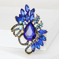 Teardrop Crystal Swirl Brooch with Faceted Stones for Jackets and Scarves view 3