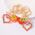 Persimmon Crown Heart Keychain Braided Cord Color Options view 1