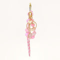 Pink Beaded Letter Keychain Initial Charm Cord Bag Clip view 8
