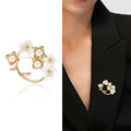 Circular Vine Brooch with Faux Pearl Accents Decorative Lapel Pin view 2