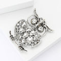 Jeweled Owl Brooch in Four Mixed Crystal Color Palettes view 3