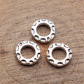 Hammered Round Ring Metal Spacer Bead Metal Jewelry Making Component view 2