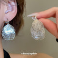 Layered Silver Filigree Petal Drop Leverback Earrings view 1