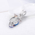 Blue Gold Tone Flower Enamel Metal Brooch Pin for Jackets and Lapels view 4
