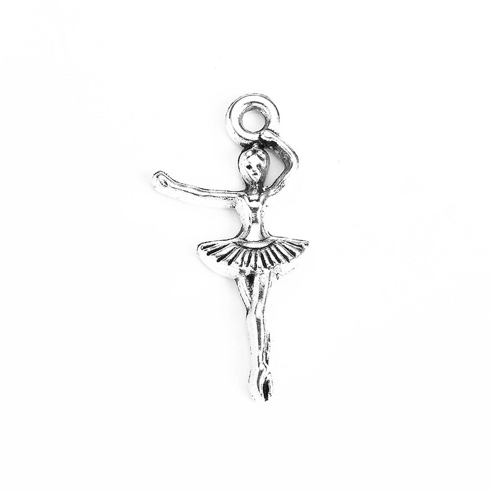 25x12mm Vintage Ballet Girl Charm Pendant