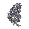 Faceted Crystal Leaf Brooch in Blue and Pink Decorative Accessory view 2