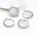 Rotating Double Sided Round Cabochon Pendant Trays in Mixed Finishes view 4