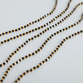 Black Round Bead Gold Hexagon Spacer Necklace Strand view 3