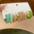 Acrylic C Hoop Earring Multi Packs Gold Pearl Color Mixes view 6