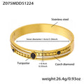Turquoise and Crystal Geometric Bangle Collection in Thirteen Styles view 9