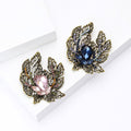 Antique Leaf Nest Crystal Brooch for Jackets Scarves and Coats view 2