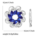 Silver Swirl Flower Brooch Clear Blue Multi Pink or Black view 7