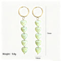 Multicolor Heart Bead Drop Earrings In Three And Five Bead Lengths view 7