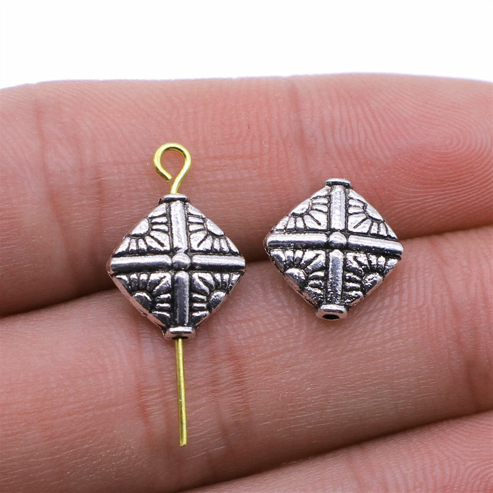 12mm 1.5g Antique Silver Zinc Alloy Round Large Hole Loose Metal Beads for Bracelet Necklace DIY Jewelry