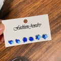 Blue Motif Mini Stud Earring Three Pair Sets in Three Designs view 6