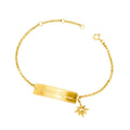 Gold Happy Forever Bar Tag Eight Point Star Charm Bracelet view 5