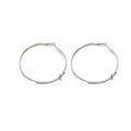 Oversized Silver Cross Crystal Look Round Hoop Earrings view 5