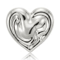 Polished Heart and Hands Brooch in Two Metal Tones view 5