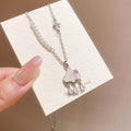 Cloud Pendant Necklace With Dangling Crystal Drops view 8