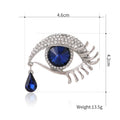 Blue Silver Tone Eye Metal Brooch Pin for Jackets and Lapels view 2