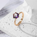 Gold Tone Solitaire Crystal Adjustable Rings in Nine Colors view 7