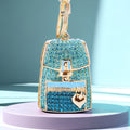 Crystal Double Shoulder Backpack Keychains in Pink Blue and Assorted Colors view 3