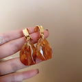 Brown Resin Geometric Statement Earrings in Twenty Styles view 6