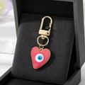 Heart Resin Evil Eye Clip Keychains in Six Color Options view 7