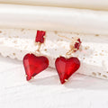 Gold Tone Red Faceted Crystal Heart Necklace and Earring Options view 5