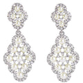 Silver Tone Pearl Cluster Ornate Drop Earrings Polished Metal Jewelry view 5