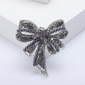 Large Crystal Bow Brooch With Pearl Rows in Three Finishes view 7