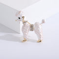 Enamel Poodle Brooch in White and Black Lapel Pin Jewelry view 2