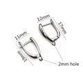 U Shaped Hinged Earring Findings with Bottom Loops in Five Finishes view 3