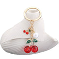 Six-Style Transparent Red and Black Cherry Pearl Keychain Collection view 5