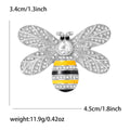 Crystal Wing Bee Brooch With Yellow Black Enamel Stripes view 7