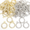 Round Crystal Halo Charms in Gold and Silver Tone Finishes view 2