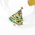 Green Gold Tone Christmas Tree Enamel Metal Brooch Pin view 5